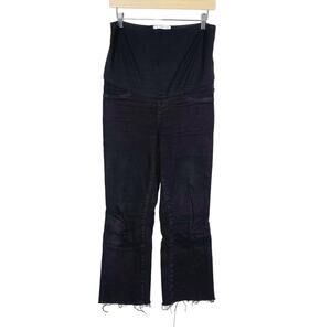 Mango Maternity 4 Black Straight Leg Jeans Over The Belly Denim Cotton Stretch